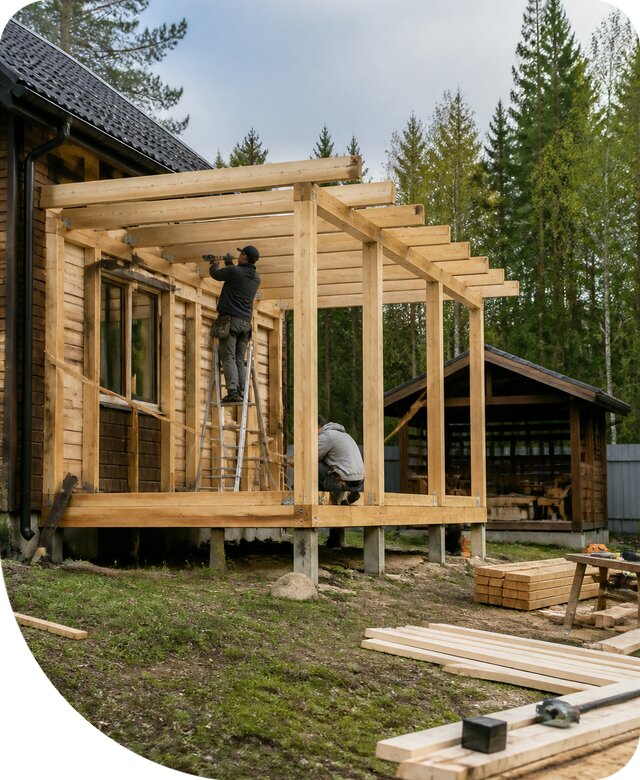 Строительство пристроек и построек на участке в Конаково